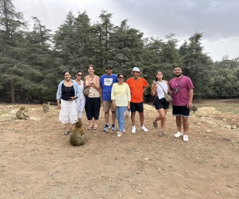 family group visiting the Atlas Mountains